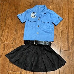 Amazon girls Blue Police Costume with Black Skirt—no accessories